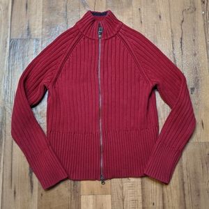 Tommy Hilfiger Knit Zip Down Red Sweater